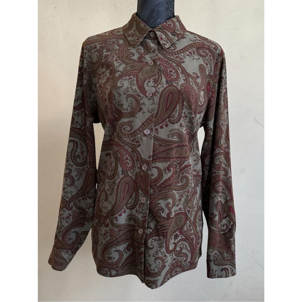 Equestrian - Dark Academia- Cottage CabinCore - Paisley Button-Up - Size Medium - Picture 2 of 10